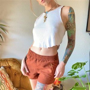 Tan Mesh Pattern Shorts
